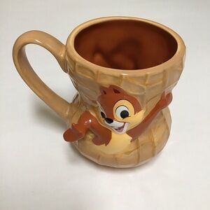 Disney Parks Chip and Dale Coffee Mug Peanut Ceramic 3D Nut Tea Cup Chipmunks